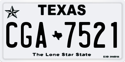 TX license plate CGA7521