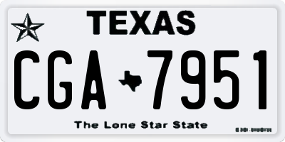 TX license plate CGA7951