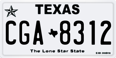 TX license plate CGA8312
