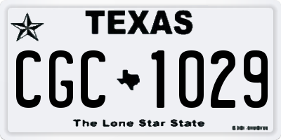 TX license plate CGC1029