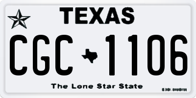 TX license plate CGC1106