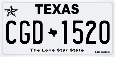 TX license plate CGD1520