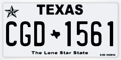 TX license plate CGD1561