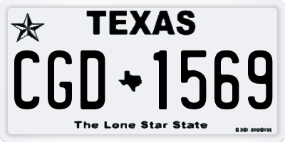 TX license plate CGD1569