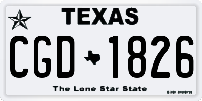 TX license plate CGD1826