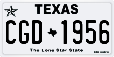 TX license plate CGD1956