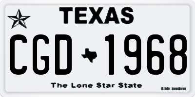 TX license plate CGD1968