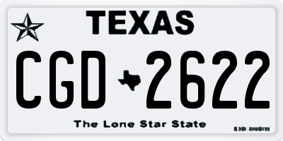 TX license plate CGD2622