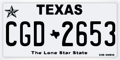 TX license plate CGD2653