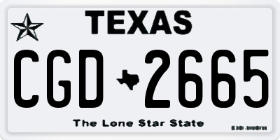 TX license plate CGD2665