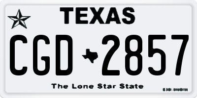 TX license plate CGD2857