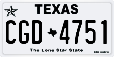 TX license plate CGD4751