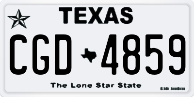 TX license plate CGD4859