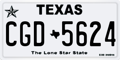 TX license plate CGD5624