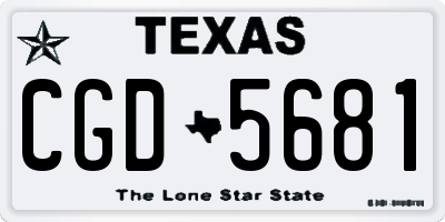 TX license plate CGD5681