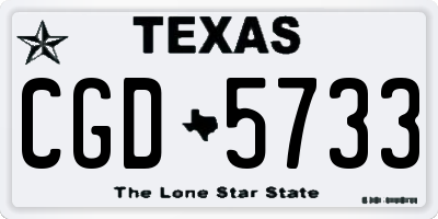 TX license plate CGD5733