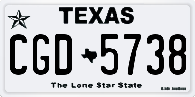 TX license plate CGD5738