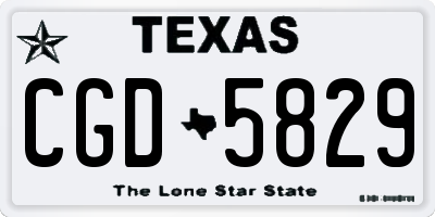 TX license plate CGD5829