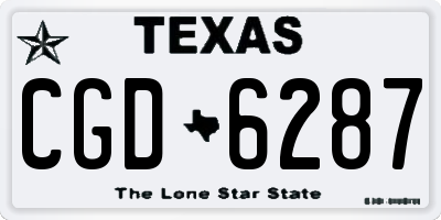 TX license plate CGD6287