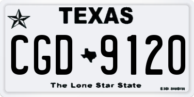 TX license plate CGD9120