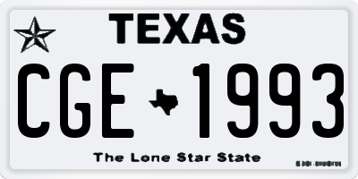TX license plate CGE1993