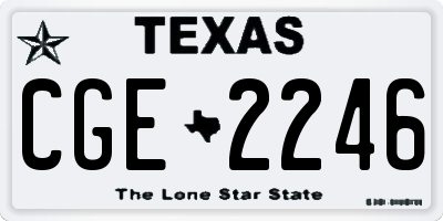 TX license plate CGE2246