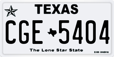 TX license plate CGE5404