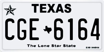 TX license plate CGE6164
