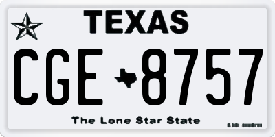 TX license plate CGE8757