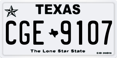 TX license plate CGE9107