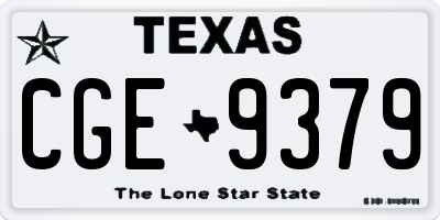 TX license plate CGE9379