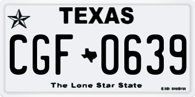 TX license plate CGF0639