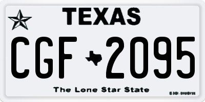 TX license plate CGF2095