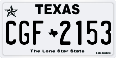 TX license plate CGF2153