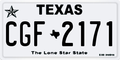 TX license plate CGF2171