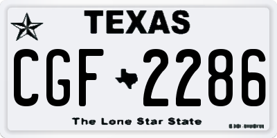 TX license plate CGF2286