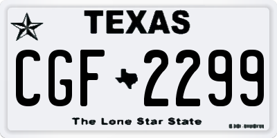 TX license plate CGF2299