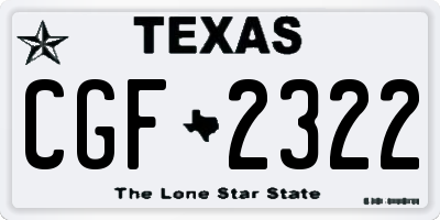 TX license plate CGF2322