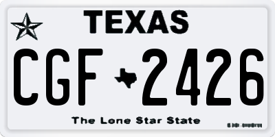 TX license plate CGF2426
