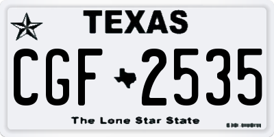 TX license plate CGF2535