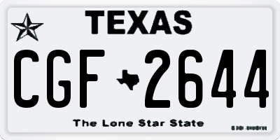 TX license plate CGF2644