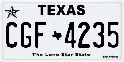 TX license plate CGF4235