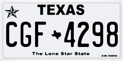 TX license plate CGF4298