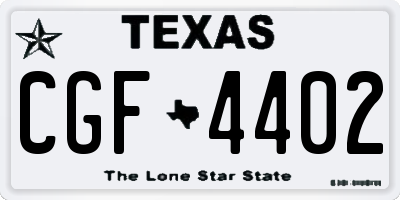 TX license plate CGF4402