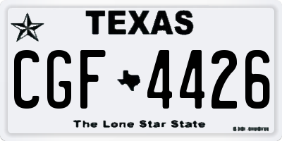 TX license plate CGF4426