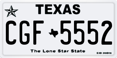 TX license plate CGF5552