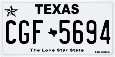 TX license plate CGF5694