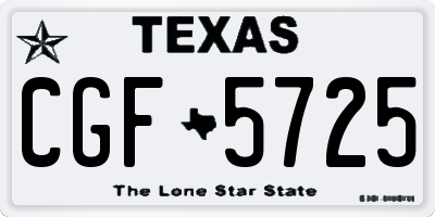 TX license plate CGF5725