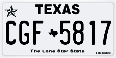 TX license plate CGF5817