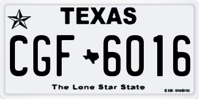 TX license plate CGF6016